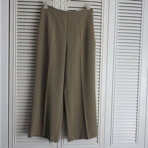 NWT Nine West Cropped Wide Leg High Rise Pants Pintuck Mayfair Brown Size 6
